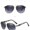 Hochwertige Damen Piloten Polarisierte Sonnenbrille Vintage Metall Hohl Fahrende Sonnenbrille UV400 Brille Gafas De Sol Mujer