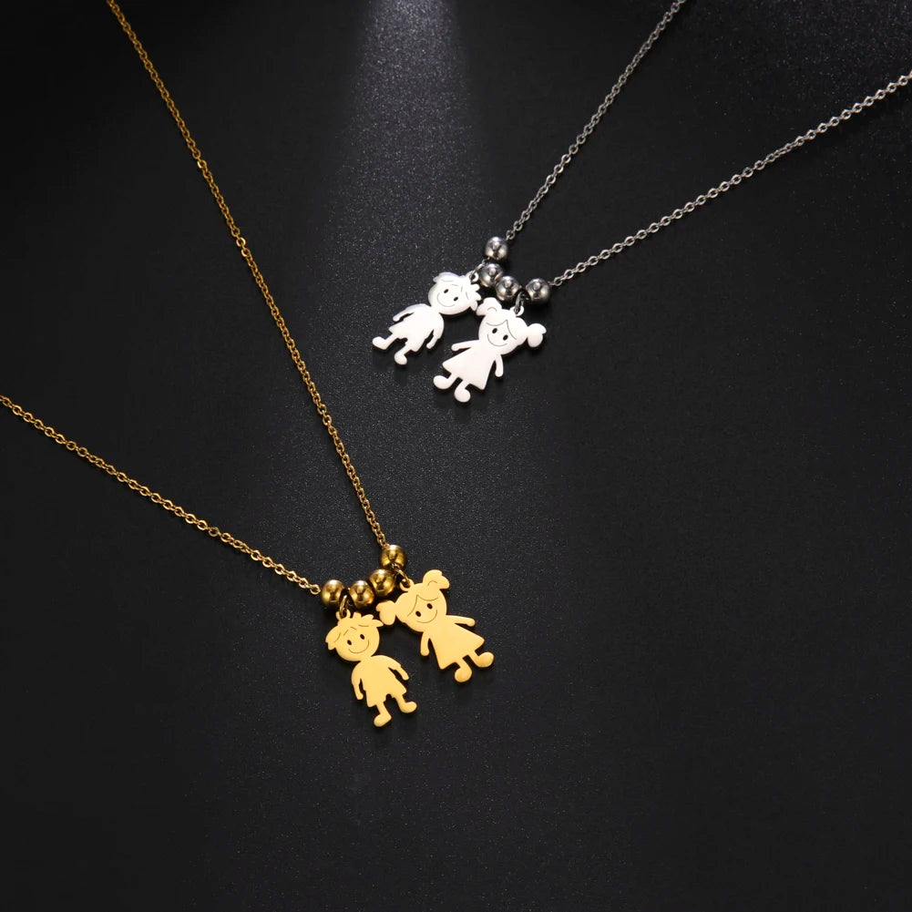 Couple Friend Personalized Necklace Custom Chain Name Mother Father Family Gift For Women Men Stainless Steel Pendant Jewelry