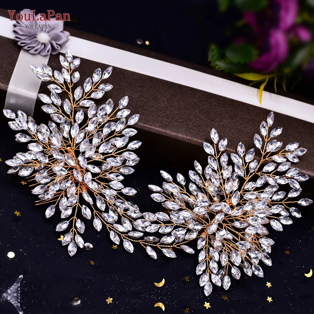 YouLaPan HP238 Bridal Crown Wedding Tiaras and Crown Bridal Tiara Luxury Hair Wedding Accessories Boho Wedding Headband Headwear