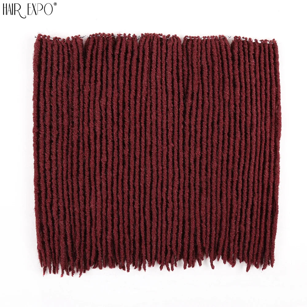 18"Synthetic Faux Locs Crochet Braids Hair Knotless Dreadlocks Straight Gypsy Locs Hair Ombre Braiding Hair Extensions For Women