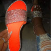 Glitter Slippers Women Summer Sandals 2023 Fashion Bling Female Candy Color Flip Flops Beach Diamond Flat Shoes Outdoor Sandals