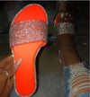 Glitter Slippers Women Summer Sandals 2023 Fashion Bling Female Candy Color Flip Flops Beach Diamond Flat Shoes Outdoor Sandals