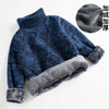 boys Plus velvet Warm turtleneck sweater Pullovers plush inside Thicken sweaters girls Winter Autumn Knitted Loose jacket 2-10Y