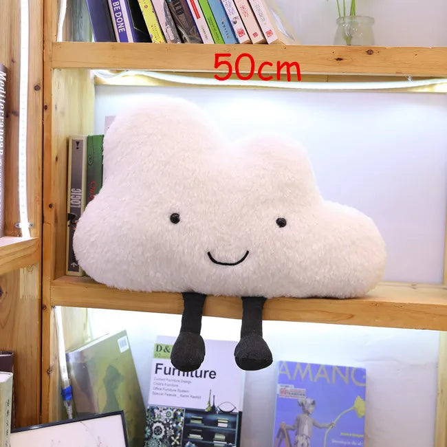Riesiges Wolkenkissen im neuen Kawaii-Stil, weiches Plüschkissen, Wolken-Plüschtier mit Lächeln für Kinder, Babys, Mädchen, schönes Geschenk