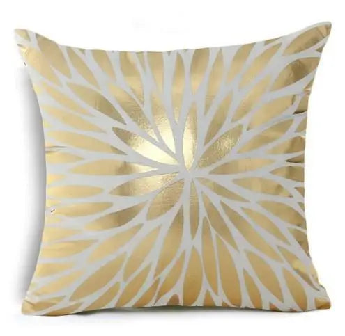 European Classical Bronzing Gold Foil Cushion Decorative Pillow Golden Leaves Home Decor Sofa Throw Pillow Almofadas Decorativas