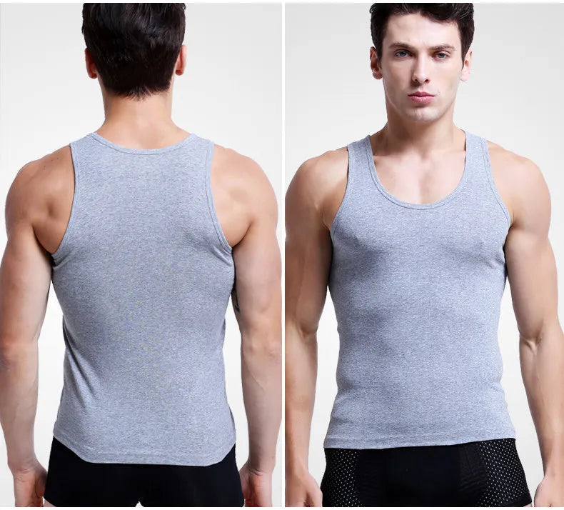 3pcs/lot Cotton Mens Underwear Sleeveless Tank Top Solid Muscle Vest Undershirts O-neck Gymclothing T-shirt men's vest Male 4XL