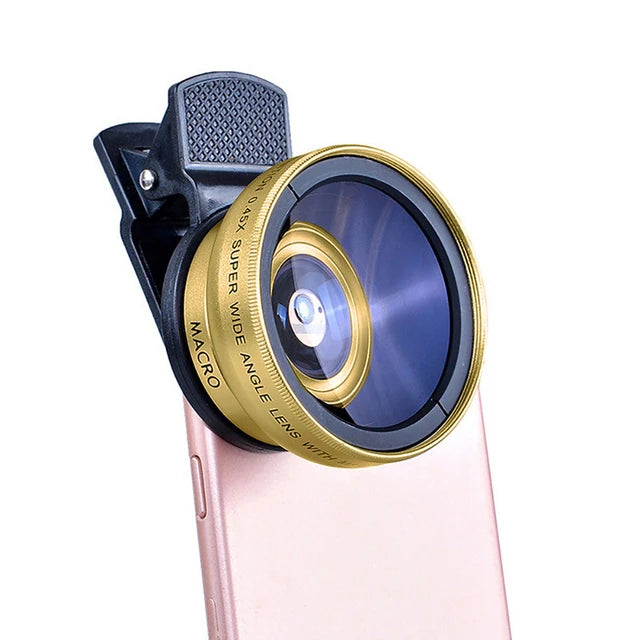 2 Funktionen Handy-Objektiv 0,45X Weitwinkel-Objektiv & 12,5X Makro HD Kamera-Objektiv Universal für iPhone Android Handy Smartphone