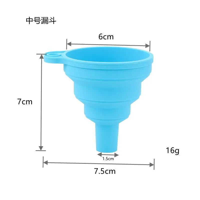 3 pc Silicone Collapsible Foldable Funnel  Household Kitchen Cooking Tools Portable Wine Mini Portable Oil Pot Funnel