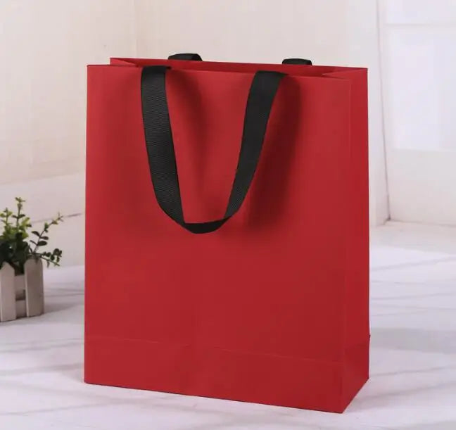 100pcs Custom LOGO Shopping bags High quality thick Paper Tote bags  for  Jewelry bag