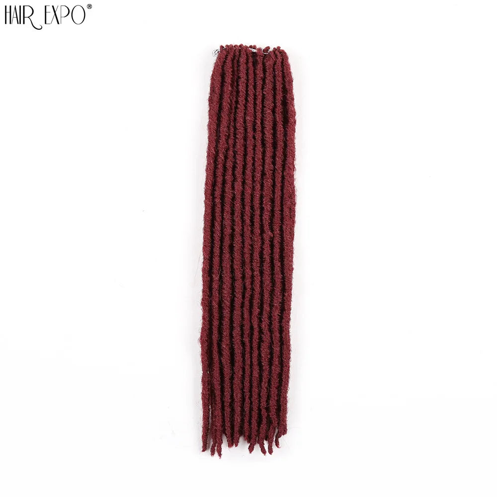 18"Synthetic Faux Locs Crochet Braids Hair Knotless Dreadlocks Straight Gypsy Locs Hair Ombre Braiding Hair Extensions For Women