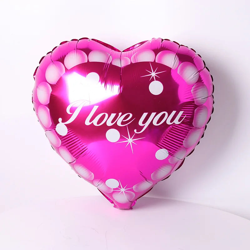 10 Stück 18 Zoll Valentinstags-Heliumballons, „I Love You“ Herzfolienballon, Romantische Hochzeits-Valentinstags-Partydekorationen