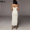 Kliou Trägerloser rückenfreier sexy Bodycon-Midikleid Neu Damen High Waist gestreifte Kleider Eleganz Mode Partykleidung