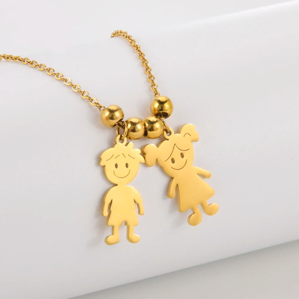 Couple Friend Personalized Necklace Custom Chain Name Mother Father Family Gift For Women Men Stainless Steel Pendant Jewelry