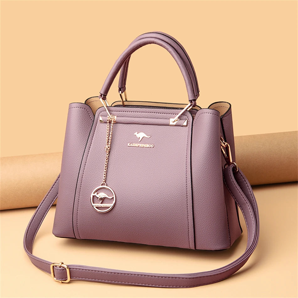 Soft Leather Luxury Handbags Women Bags Designer 3 Layers Shoulder Crossbody Sac Ladies Large Capacity Shopping Messenger Tote