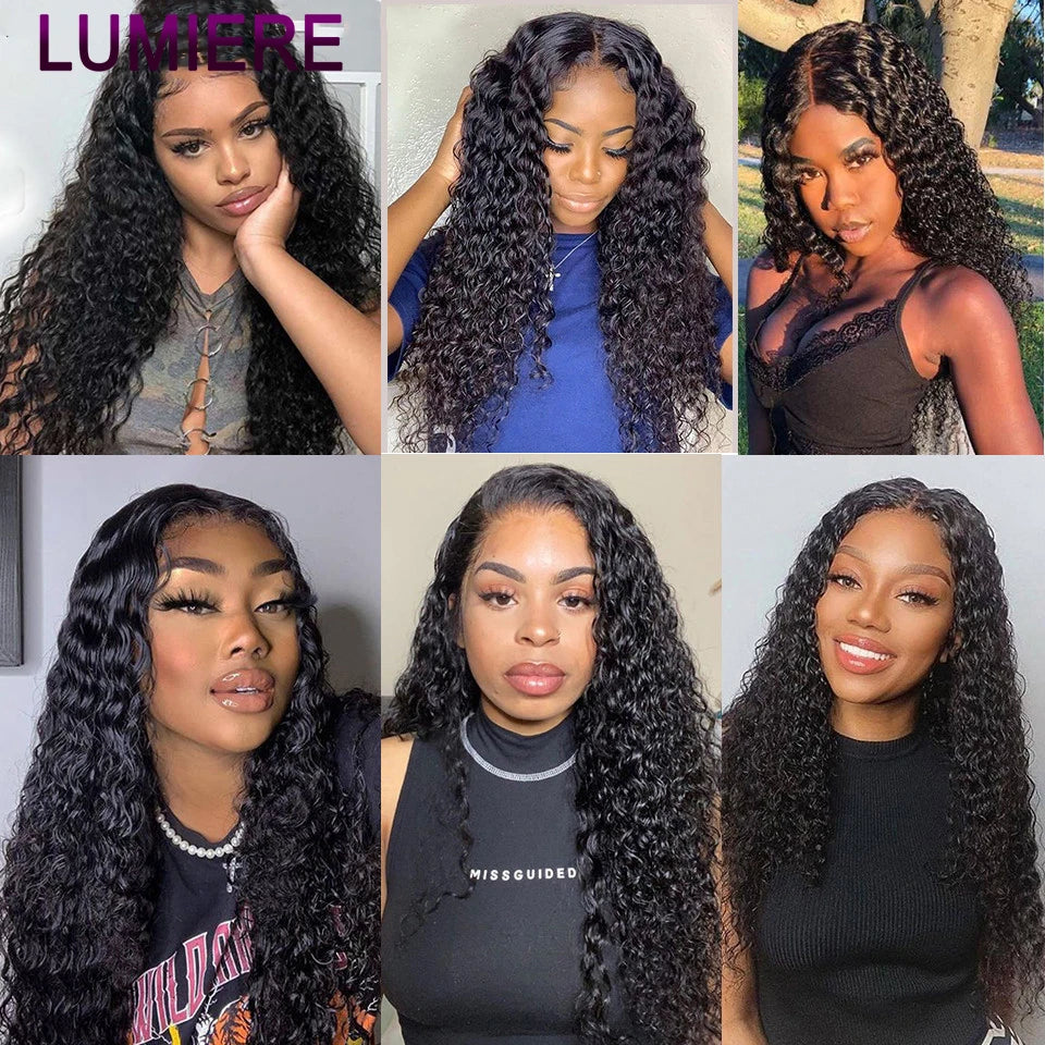 Mongolian Afro Kinky Curly Human Hair Bundles With Closure Deep Curly Hair Weave Bundles With Frontal Closure Hair Extensions