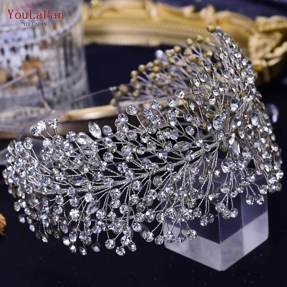 YouLaPan HP238 Bridal Crown Wedding Tiaras and Crown Bridal Tiara Luxury Hair Wedding Accessories Boho Wedding Headband Headwear