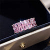 Huitan Fashion Eternity Promise Rings Women Colorful Cubic Zircon Stylish Female Accessories for Party Daily Wear Luxury Jewelry