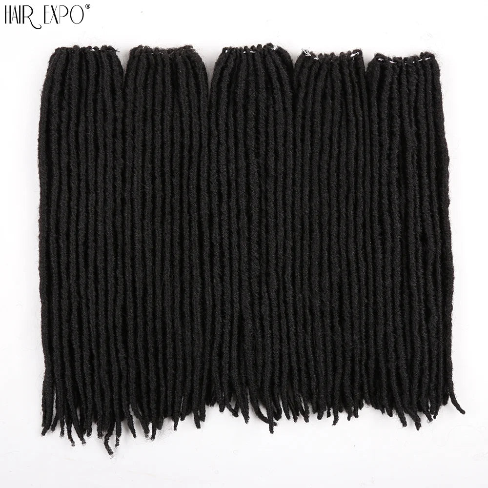 18"Synthetic Faux Locs Crochet Braids Hair Knotless Dreadlocks Straight Gypsy Locs Hair Ombre Braiding Hair Extensions For Women