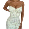 Hugcitar 2025 Sleeveless Satin Slip Floral Ruched Bandage Cut Out Maxi Dress Summer Women Fashion Sexy Party Club Robe Kpytomoa