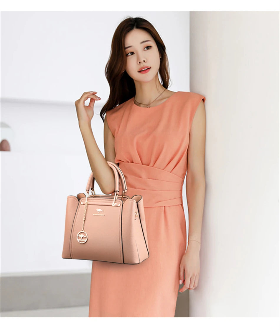 Soft Leather Luxury Handbags Women Bags Designer 3 Layers Shoulder Crossbody Sac Ladies Large Capacity Shopping Messenger Tote