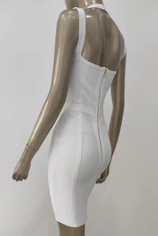 Neu eingetroffen Sommerstil sexy Cut-Out-Kleid mit Knöpfen und elastischem Verband, Designer-Abendpartykleid für Prominente 2022, Vestidos