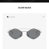 Randlose Diamant-Sonnenbrille Quadratisch Damen Herren Retro-Sonnenbrille Designerbrille UV400 Shades Oculos Weibliche Gafas