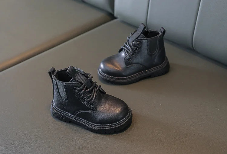 Autumn Winter Kids Boots Warm Plush Boys Toddler Girls Boots Fashion Leather Children Casual Shoes Boys Girls Boots for Kids