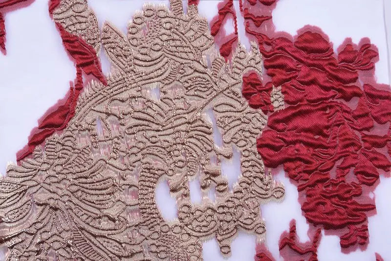 Classic High Quality African Lace Fabric Gilding Brocade French Organza Lace Fabric For Nigerian Women Wedding Party Dress S2078