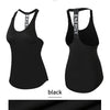 Women Gym Tops Black Sleeveless Yoga Top Women Fitness Shirt Gym Vest Running workout Sports Tops Letter Backless Shirt