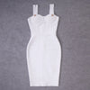 BEAUKEY Summer White Rhinestone Bandage Evening Dress Women Luxury Maxi Spaghetti Strap Red Club Celebrity Evening Party Vestido