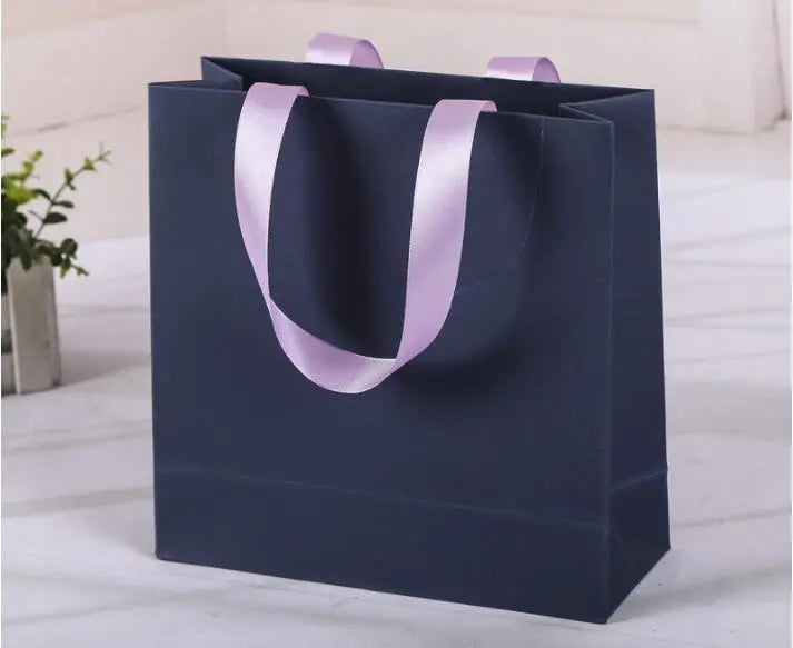 100pcs Custom LOGO Shopping bags High quality thick Paper Tote bags  for  Jewelry bag