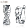 DOTEFFIL 925 Sterling Silber Klassische AAA Zirkon Ohrringe Mode Für Frauen Hochzeit Verlobung Party Geschenk Schmuck