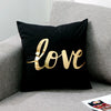 Liebe Schwarz-Weiß-Bräunungs-Kissen Zierkissen Goldfolie Geometrischer Kissenbezug Wohnkultur Sofa Wurfkissen 17*17 Zoll