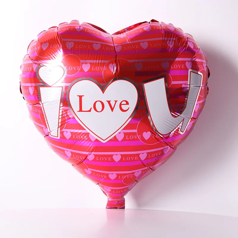10 Stück 18 Zoll Valentinstags-Heliumballons, „I Love You“ Herzfolienballon, Romantische Hochzeits-Valentinstags-Partydekorationen