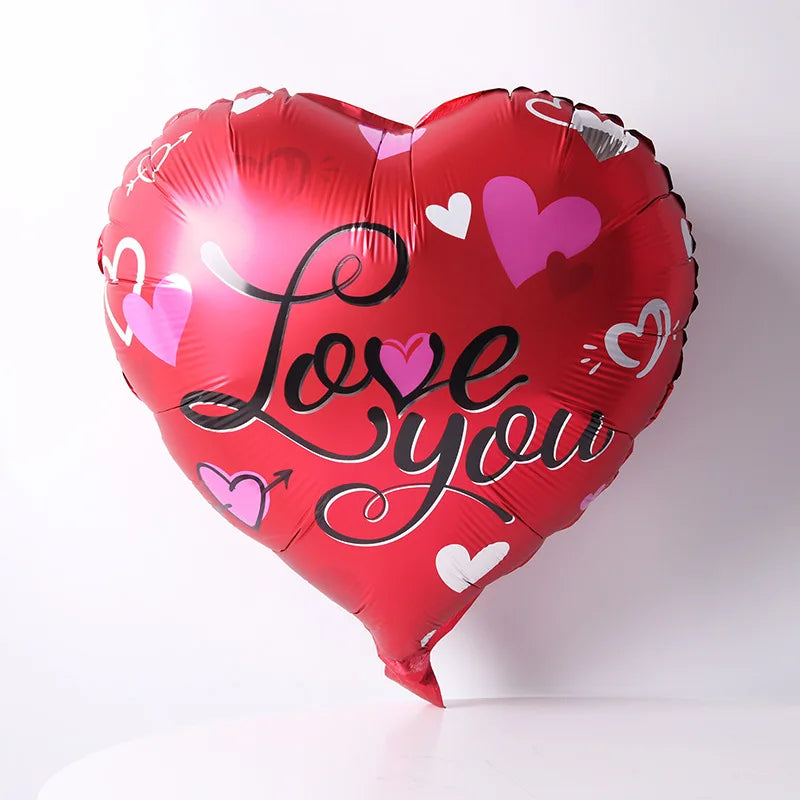 10 Stück 18 Zoll Valentinstags-Heliumballons, „I Love You“ Herzfolienballon, Romantische Hochzeits-Valentinstags-Partydekorationen