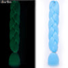 Glowing Synthetic Jumbo Crochet Braids Hair Pure Color Fluorescent Green Shining In Darkness Crochet Braiding Hair Extensions