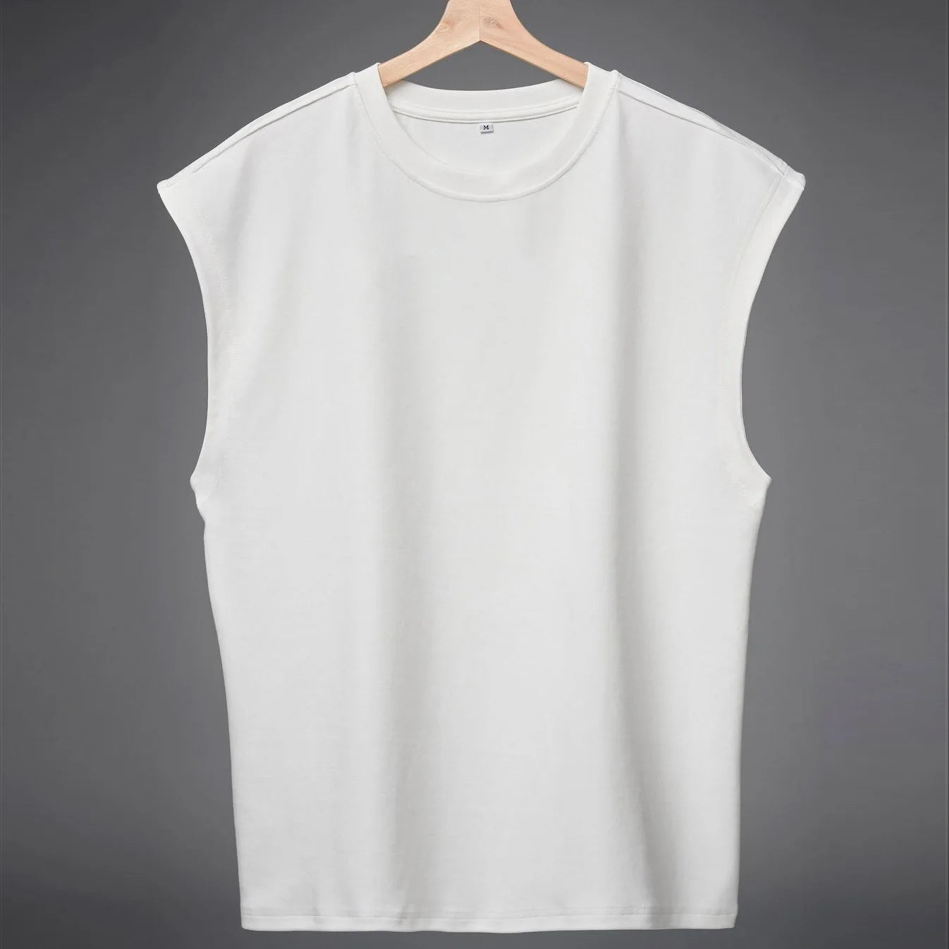 New Men O-neck Tank Top Pure Color Cotton Summer Vest Gym Muscle Bodybuilding Streetwear Sleeveless Shirt Workout Fitness Sport