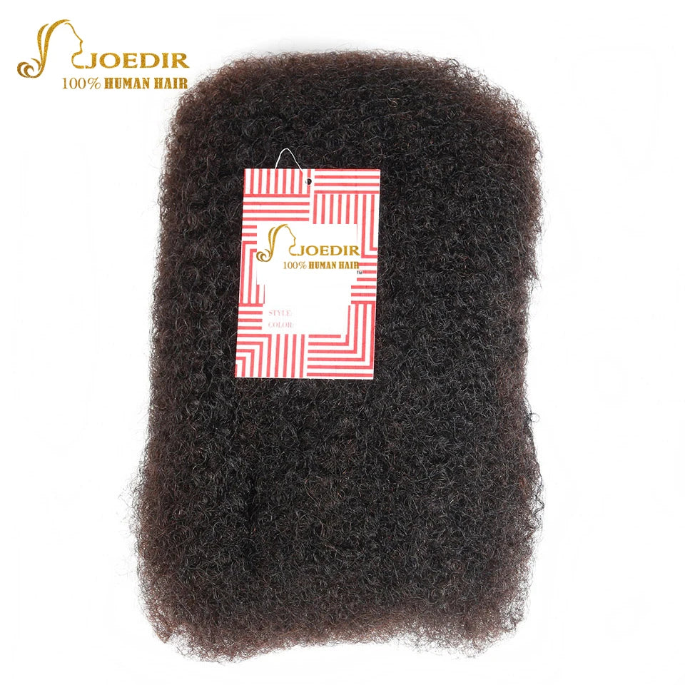 Joedir brasilianisches Remy Haar Afro Kinky Curly Bulk Echthaar zum Flechten von Dreadlocks Haarverlängerungen Häkelzöpfe QVR Haar