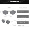Randlose Diamant-Sonnenbrille Quadratisch Damen Herren Retro-Sonnenbrille Designerbrille UV400 Shades Oculos Weibliche Gafas