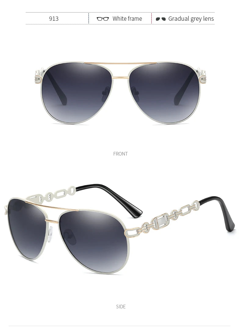 Hochwertige Damen Piloten Polarisierte Sonnenbrille Vintage Metall Hohl Fahrende Sonnenbrille UV400 Brille Gafas De Sol Mujer