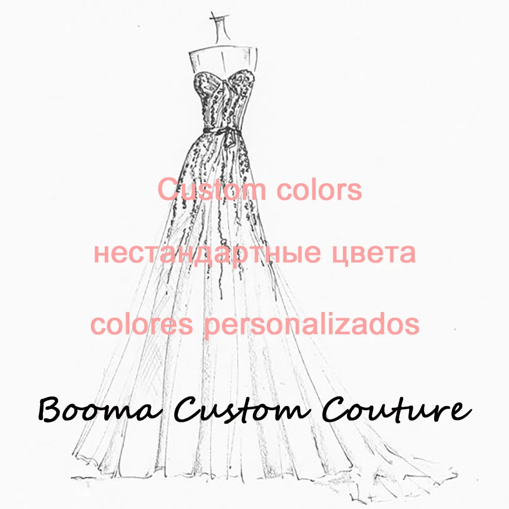 Booma Short Wedding Party Dresses Short Puff Sleeves A-Line Brides Prom Dress for Women Above Knee Bridals Gown Customized