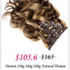 Doreen Full Head Brazilian Machine Remy Clip in Hair Extensions Human Hair 100% Real Natural Hairpiece Clips On 120G 14 To 22