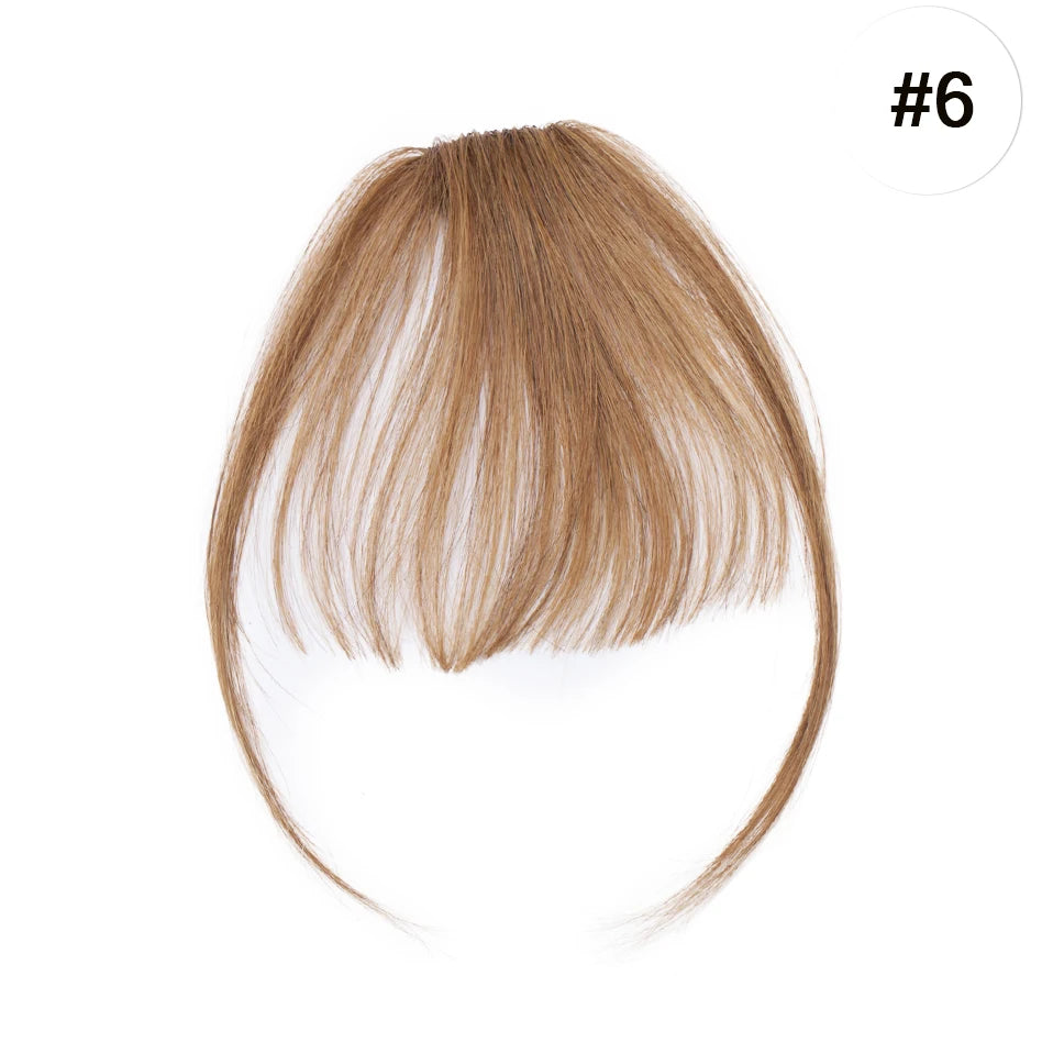 S-noilite 3g Air Bangs Perücke Menschliches Haar Natürliches Schwarzbraun Dünnes Unsichtbares Falsches Haarteil Clip-In Pony Echthaarverlängerung für Frauen