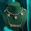 New Multi Layer Butterfly Dragon Charms Crystal Necklaces For Women Punk Golden Angel Letter Clavicle Chain Hiphop Gifts Jewelry