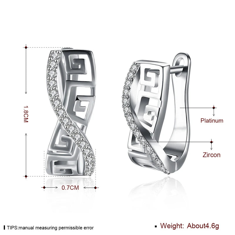DOTEFFIL 925 Sterling Silber Klassische AAA Zirkon Ohrringe Mode Für Frauen Hochzeit Verlobung Party Geschenk Schmuck