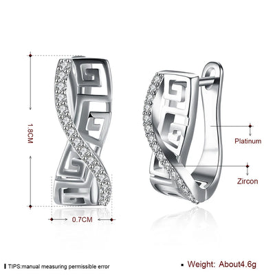 DOTEFFIL 925 Sterling Silber Klassische AAA Zirkon Ohrringe Mode Für Frauen Hochzeit Verlobung Party Geschenk Schmuck