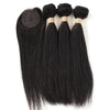 Lockiges Echthaar-Bundles mit Closure, kurzes indisches Echthaar-Bundles mit kreisförmigem Closure
