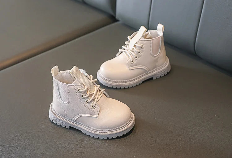 Autumn Winter Kids Boots Warm Plush Boys Toddler Girls Boots Fashion Leather Children Casual Shoes Boys Girls Boots for Kids