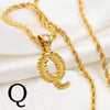 Anniyo A-Z Letters Necklaces Women Men Gold Plated Initial Pendant Rope Chain English Letter Jewelry Alphabet African #058002B