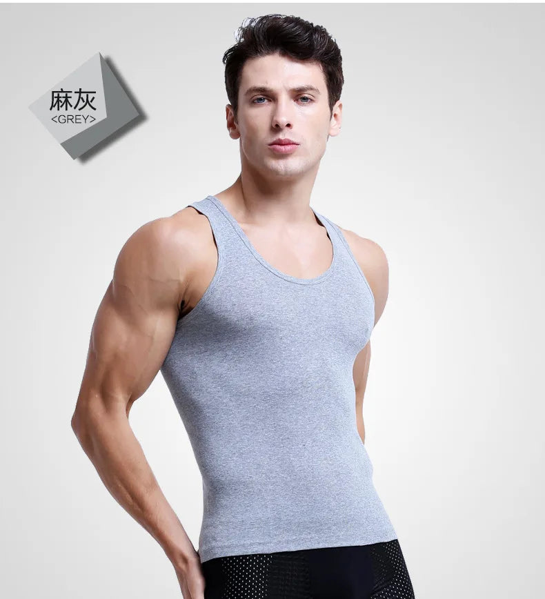 3pcs/lot Cotton Mens Underwear Sleeveless Tank Top Solid Muscle Vest Undershirts O-neck Gymclothing T-shirt men's vest Male 4XL